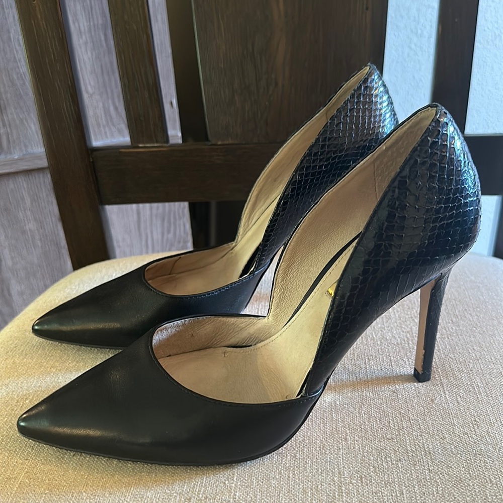 Louise et Cie Women’s Hermosah Leather Heels, Black, Size 7